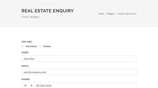 Real Estate Enquiry Form